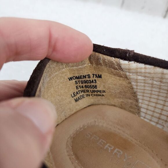 Sperry Topsider Suede Leather Loafers Brown Size 7.5 - Picture 8 of 11
